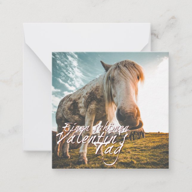 Einen schönen Valentinstag mit schauendem Pferd Card (Front)