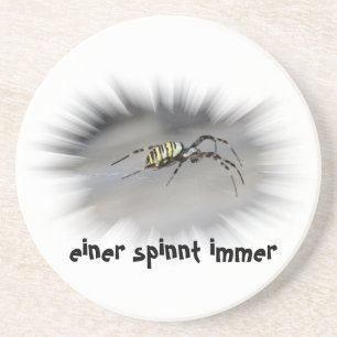 einer spinnt immer Bierdeckel Coaster