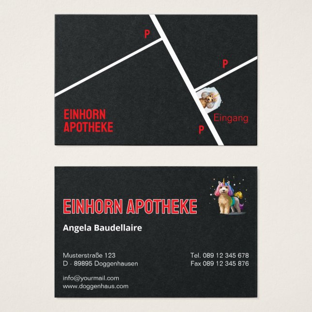 Einhorn Apotheke Visitenkarten  (Front & Back)