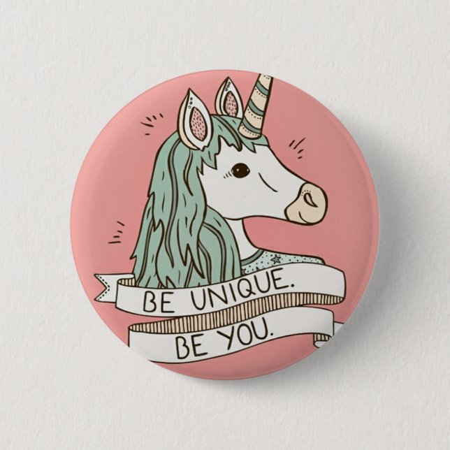 Einhorn Button 5.7 cm Round (Front)