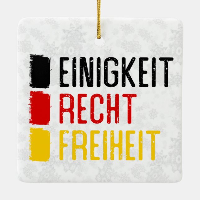 Einigkeit Recht Freiheit German Ornament (Back)