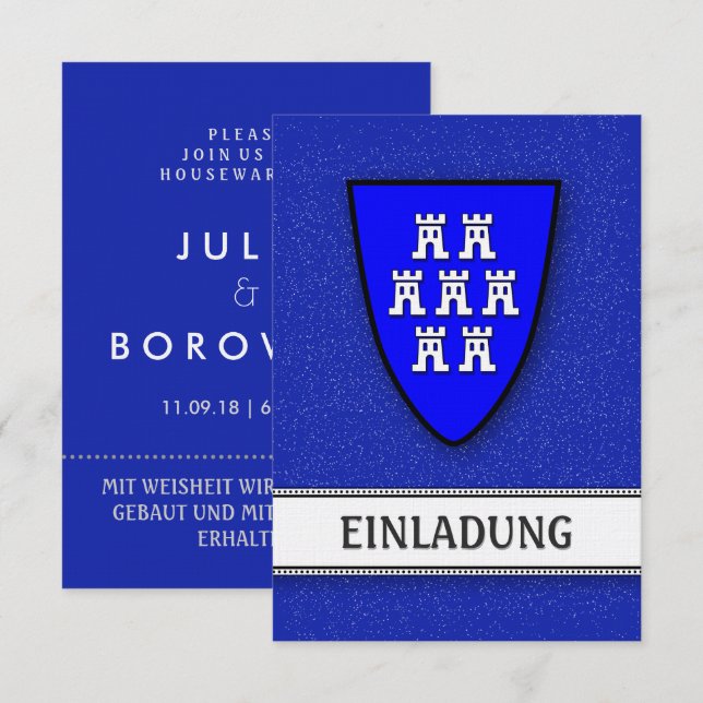 Einladungen Siebenbürgen Blau Invitation (Front/Back)