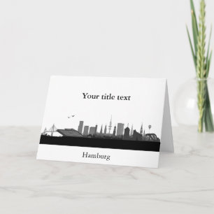 Einladungskarte mit Hamburg Skyline. Card