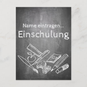 Einladungskarte zur Einschulung im Tafelstil 002 Holiday Postcard