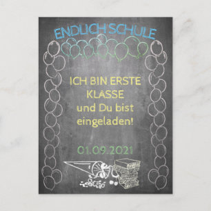 Einladungskarte zur Einschulung im Tafelstil Holiday Postcard