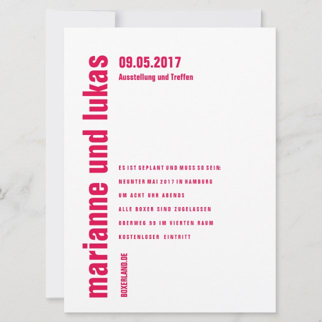 Einladungskarten puristisch invitation (Front)