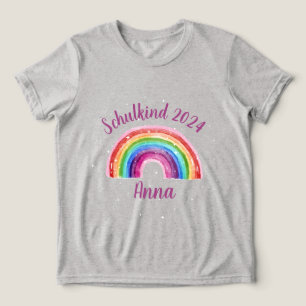 Einschulung Schulkind 2024 - Sternchen Regenbogen Tri-Blend Shirt