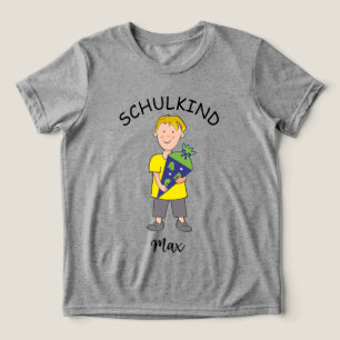 Einschulung Schulkind - Junge mit Schultüte Tri-Blend Shirt