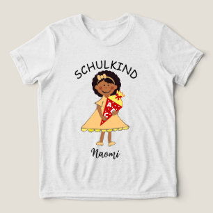 Einschulung Schulkind - Mädchen mit Schultüte 7 Tri-Blend Shirt