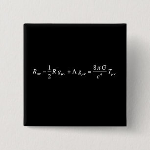 Einstein field equation of general relativity 15 cm square badge