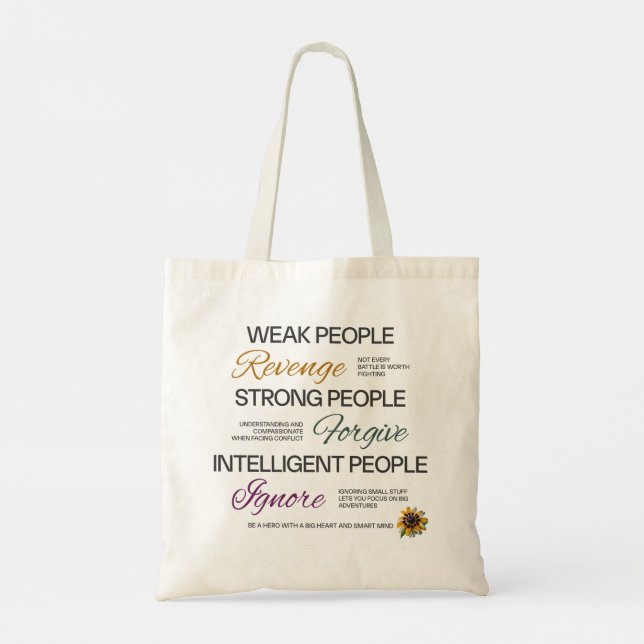 Einstein Forgive Ignore Minimalist Growth Quote Tote Bag (Back)