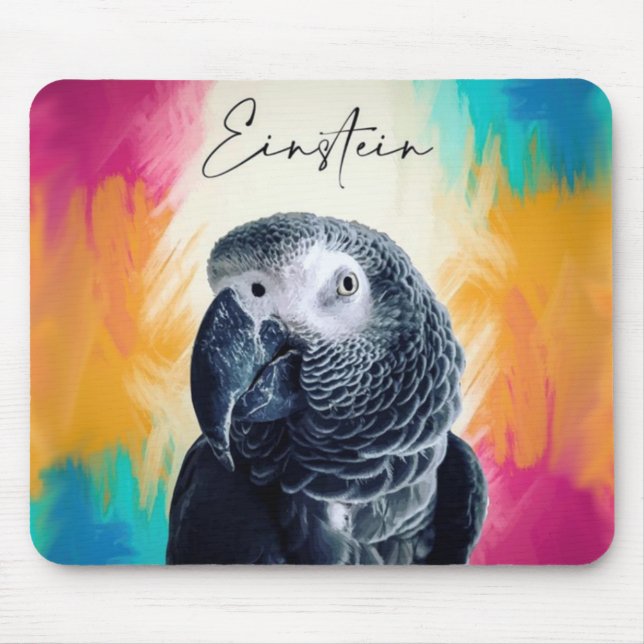Einstein Parrot Mouse Pad (Front)