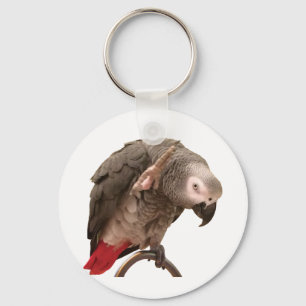 Einstein Parrot Waving Key Ring