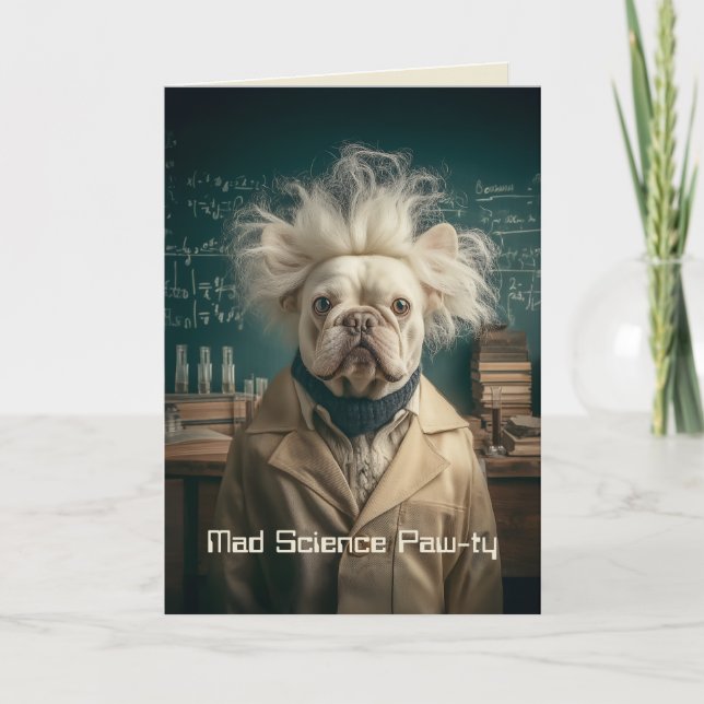 Einstein Pup in Lab Coat Invitation (Front)