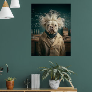 Einstein Pup in Lab Coat Poster