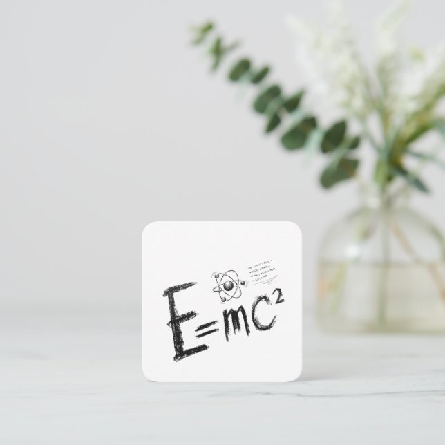  Einstein's Theory of Relativity. Formula Square Business Card (Standing Front)