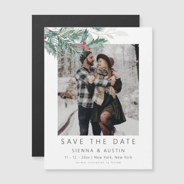 EIRA Winter Save The Date Magnet With Photo (Front/Back)