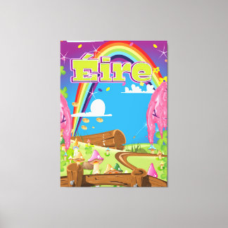Éire Cartoon travel poster. Canvas Print
