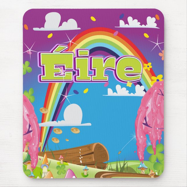 Éire Cartoon travel poster. Mouse Mat (Front)