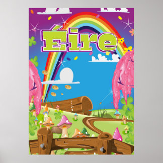 Éire Cartoon travel poster. Poster