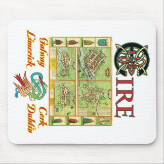 Eire Cities Map Mouse Mat