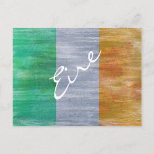 Eire distressed flag postcard