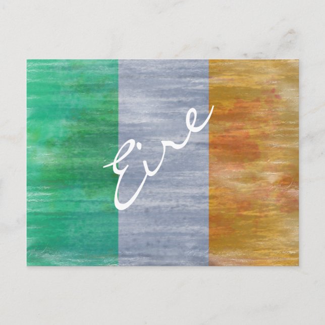 Eire distressed flag postcard (Front)