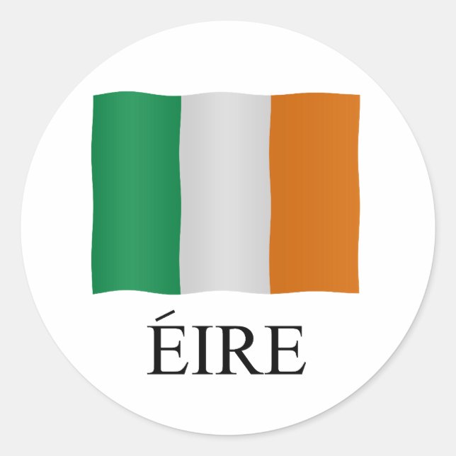Eire - Ireland + flag Classic Round Sticker (Front)