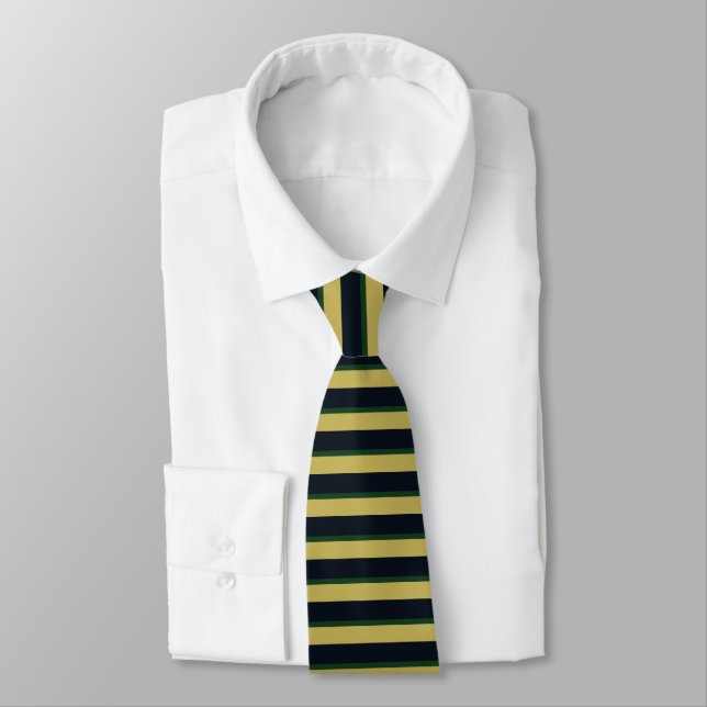 Eire of Dame Erin Horizontally-Striped Tie (Tied)