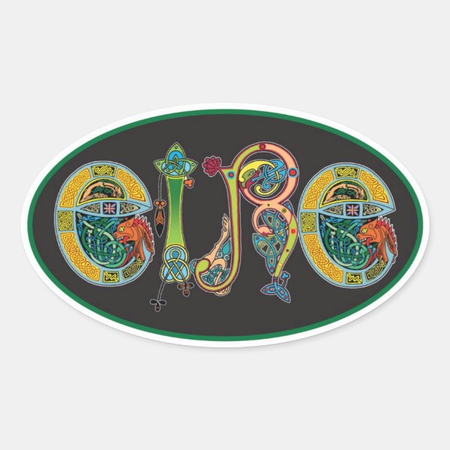 Eire Oval Euro Sticker (Front)
