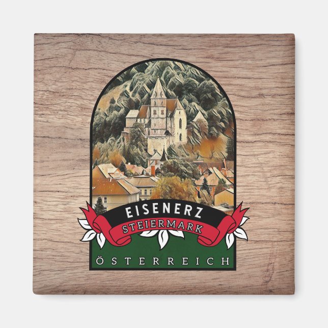 Eisenerz Steiermark Vintage Österreich Souvenir Magnet (Front)