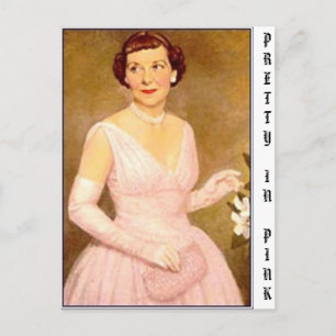 eisenhower mamie, PRETTY IN PINK Postcard