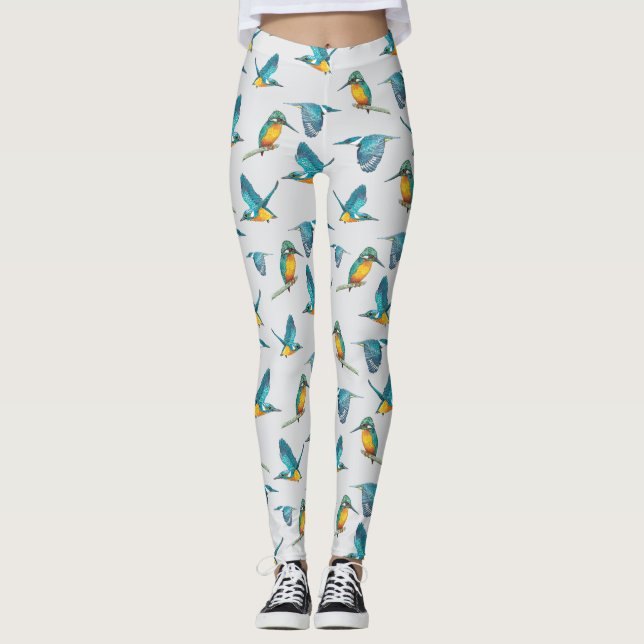 Eisvogel-Muster Leggings (Front)