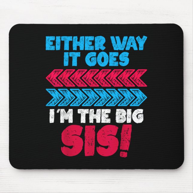 Either Way I’m In Charge Funny Confident Sibling A Mouse Mat (Front)