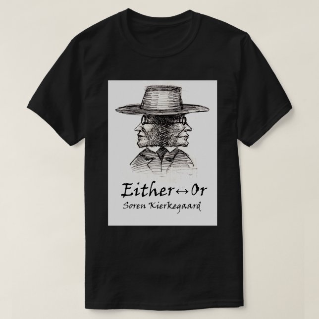 EitherOr Kierkegaard Book Cover T-Shirt (Design Front)