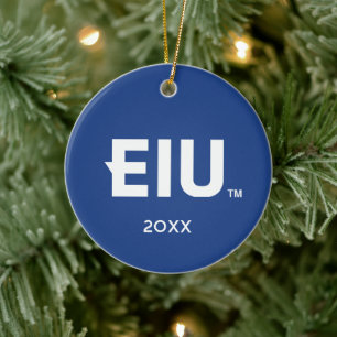 EIU Block Letter Ceramic Tree Decoration