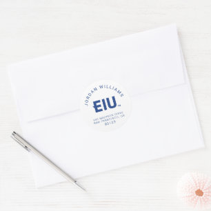 EIU Block Letter Classic Round Sticker