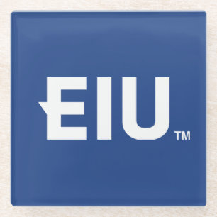 EIU Block Letter Glass Coaster