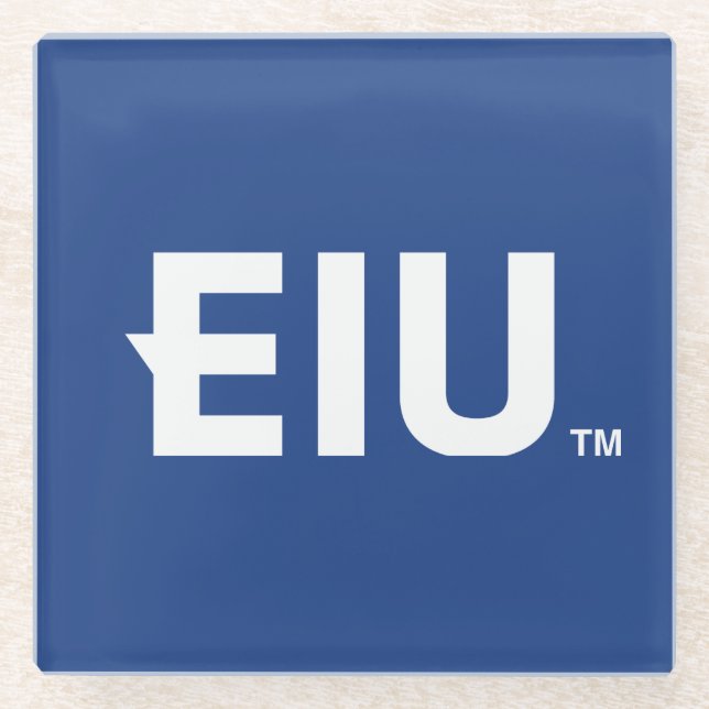 EIU Block Letter Glass Coaster (Front)
