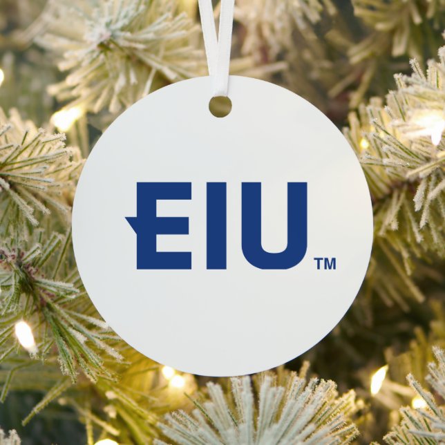 EIU Block Letter Metal Tree Decoration (Insitu)