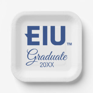 EIU Block Letter Paper Plate