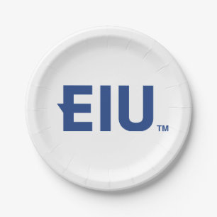 EIU Block Letter Paper Plate