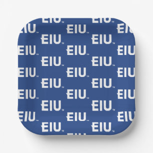 EIU Block Letter Paper Plate
