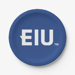 EIU Block Letter Paper Plate