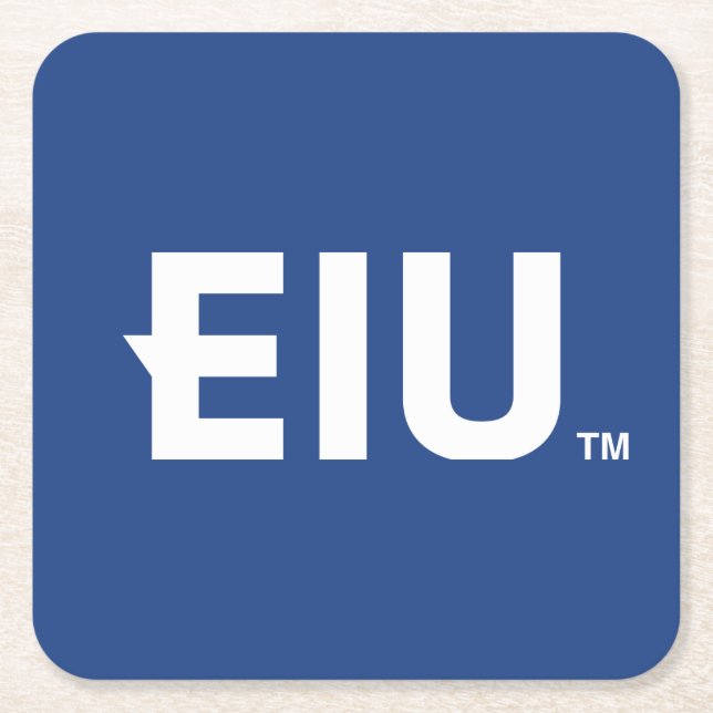 EIU Block Letter Square Paper Coaster (Front)