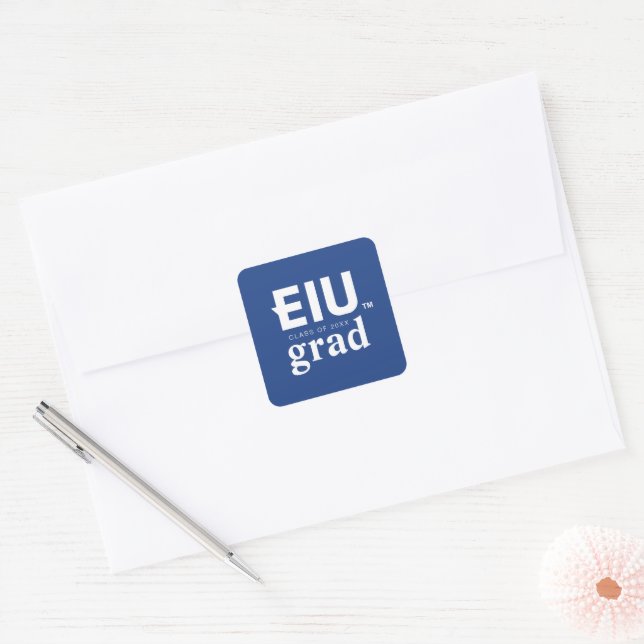 EIU Block Letter Square Sticker (Envelope)