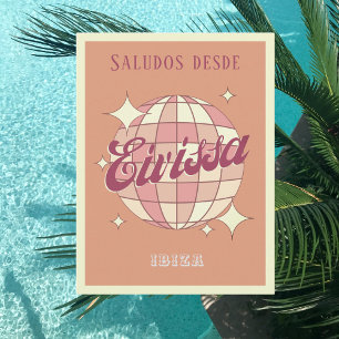 Eivissa Ibiza España retro vintage party Postcard
