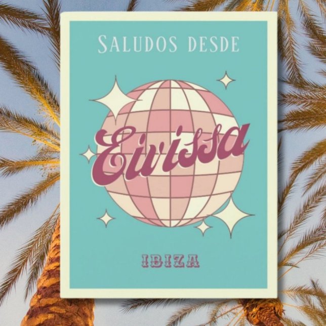 Eivissa Ibiza España retro vintage party Postcard (Creator Uploaded)