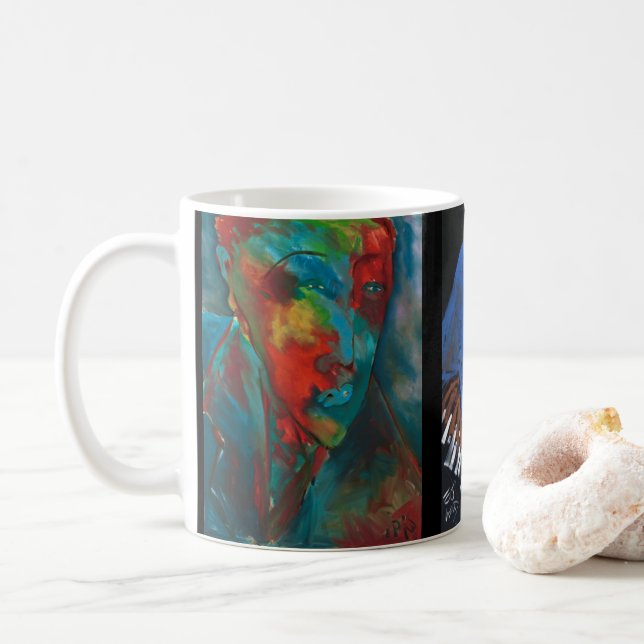ejgoldguru - Acrylic - Portrait of an Angel Coffee Mug (With Donut)