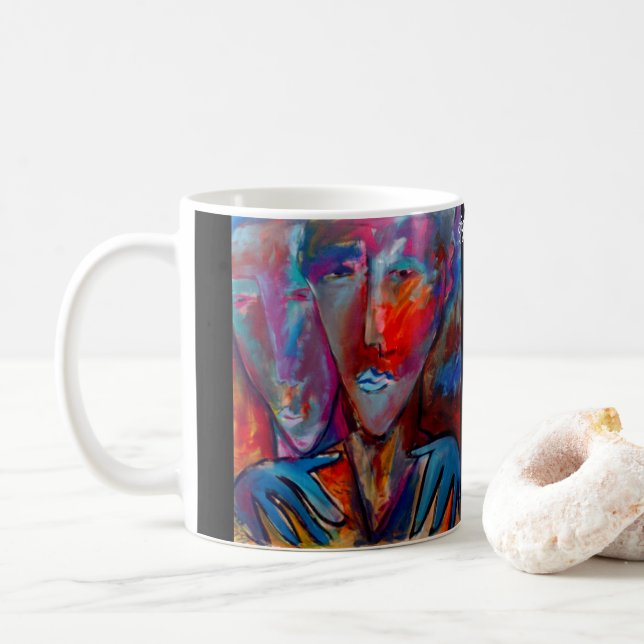 ejgoldguru - Acrylic - Sisters in the Blue Light Coffee Mug (With Donut)